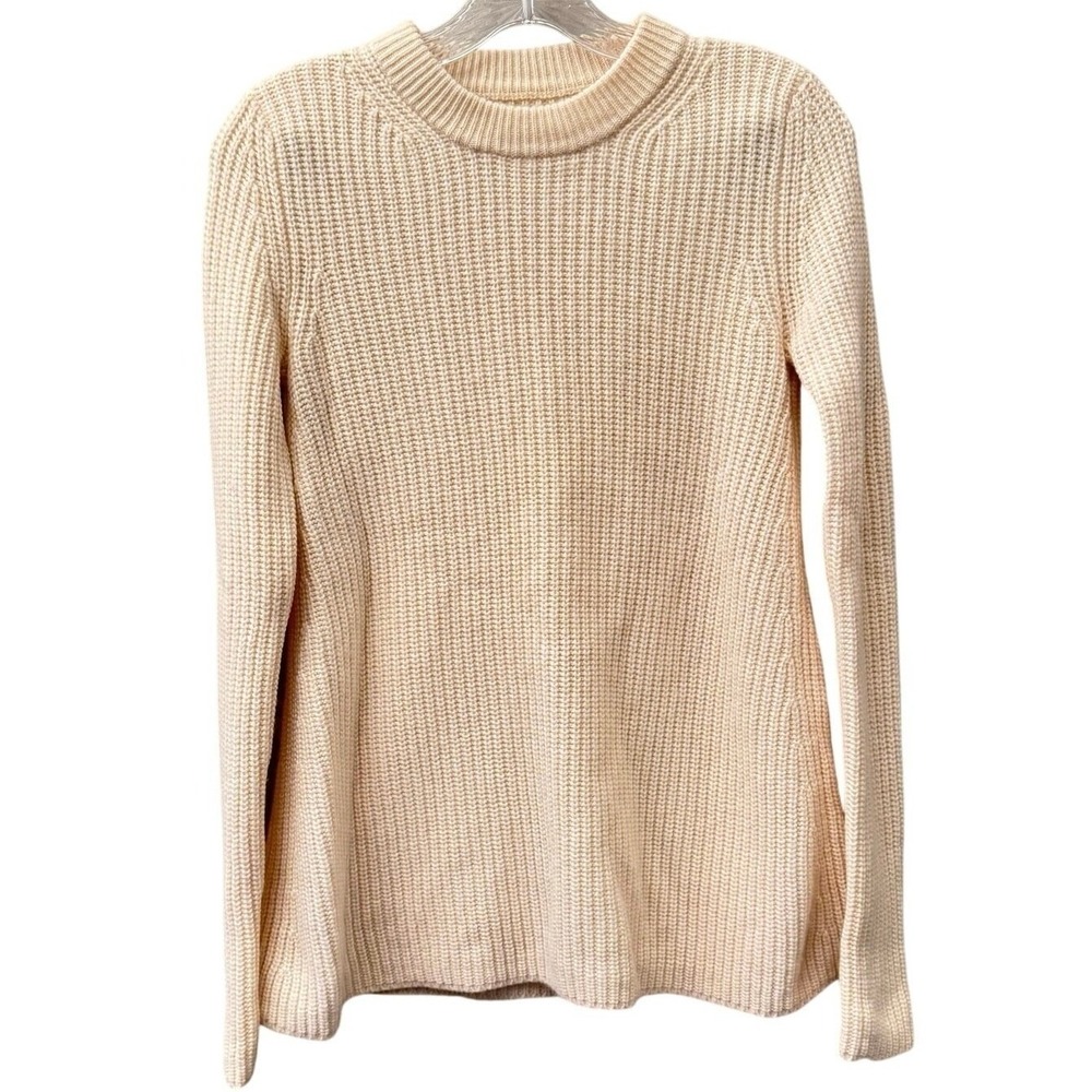 Theory Barda Fine Haven Wool/Cashmere Blend Cream Sweater Sz‎ Small Quiet Luxury